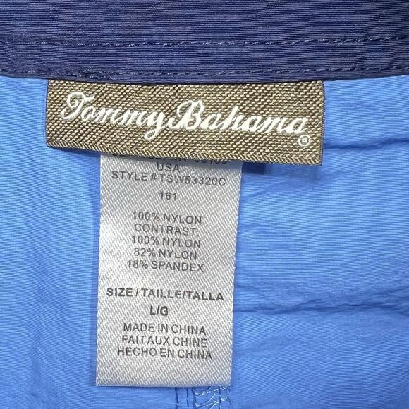 Tommy Bahama Swim Trunks Mens Large Blue Pockets Drawstring 5.5 Inseam No Liner - Picture 9 of 10